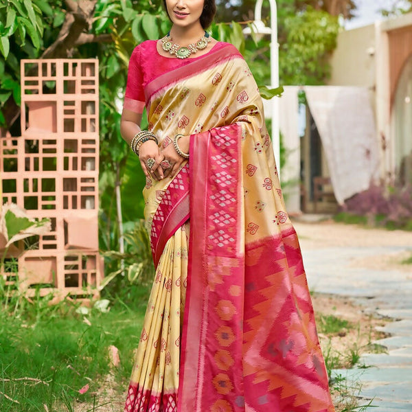Astita Cream Soft Silk Saree