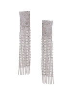 Thumbnail for NVR Women Silver Toned Contemporary Ad Studded Drop Earrings - Distacart