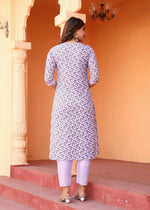 Thumbnail for Alvano Printed Straight Kurti with Pant and Dupatta Set for Womens's and Girls Rayon - Distacart