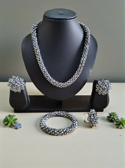 Inhanns Rangshine 4-In-1 Crystal Glam Set - Handmade - Silver - Distacart
