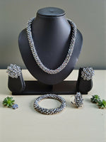 Thumbnail for Inhanns Rangshine 4-In-1 Crystal Glam Set - Handmade - Silver - Distacart