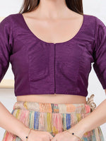 Thumbnail for Joban Fashion Wine Dupion Silk Elbow Sleeveless Front Open Blouse