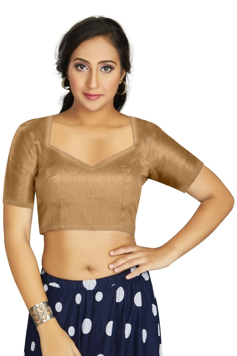 Aastha Fashion Women's Beige Art Silk Designer Traditional Readymade Blouse - Distacart