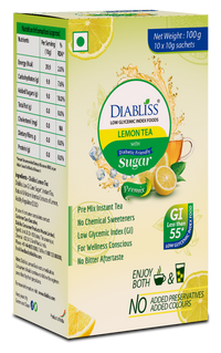 Thumbnail for Diabliss Herbal Lemon Tea Sachets With Diabetic Friendly Sugar - Distacart