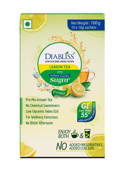 Diabliss Herbal Lemon Tea Sachets With Diabetic Friendly Sugar - Distacart