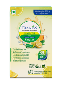 Thumbnail for Diabliss Herbal Lemon Tea Sachets With Diabetic Friendly Sugar - Distacart