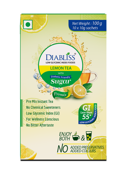 Diabliss Herbal Lemon Tea Sachets With Diabetic Friendly Sugar - Distacart