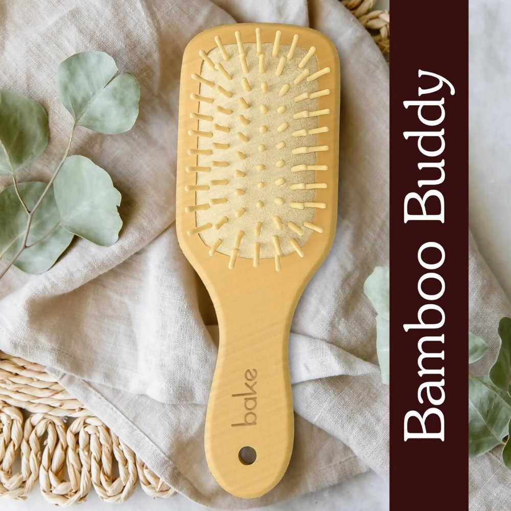 Bake Bamboo Buddy Wooden Hair Brush For Promotes Hair Growth - Distacart