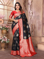 Thumbnail for Joban Fashion Black Banarasi Soft Silk Woven Saree