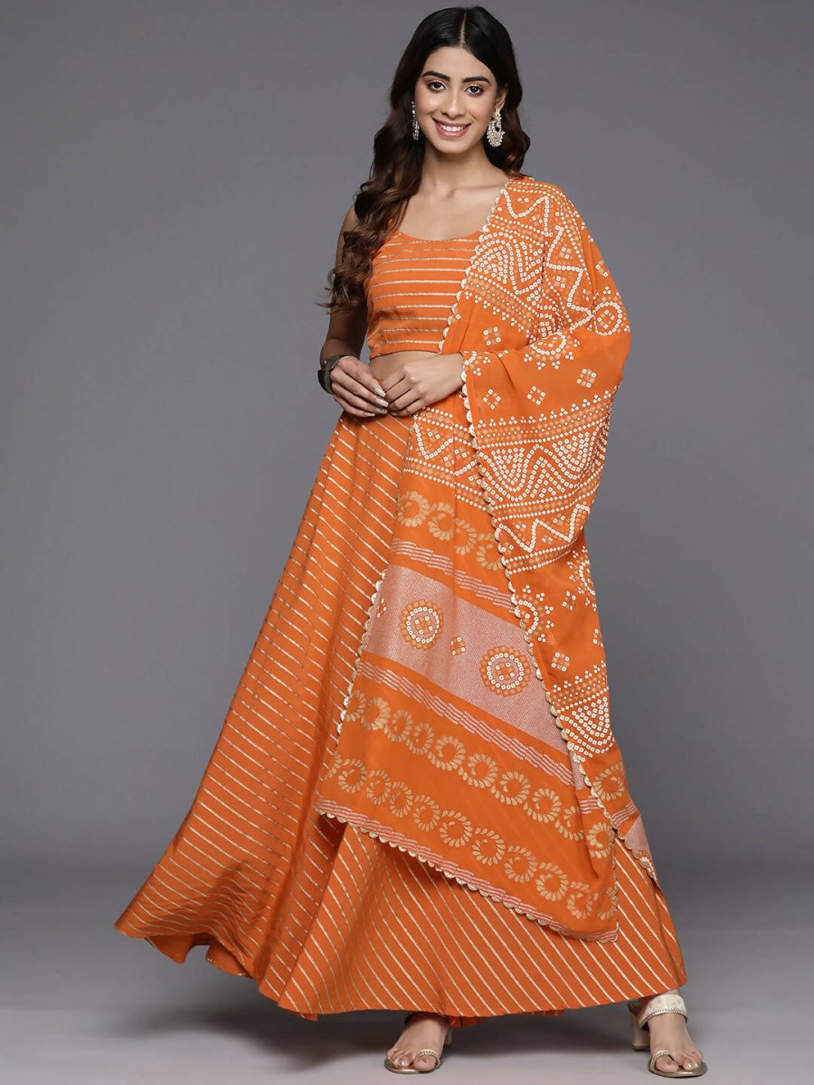 Ahalyaa women's wear Traditional wear lehenga choli - Orange - Distacart