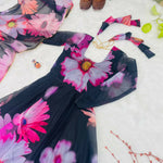 Thumbnail for Preksha Creation Presenting By New Party Wear Look Organza Tabby Silk Gown With Dupatta - Black - Distacart