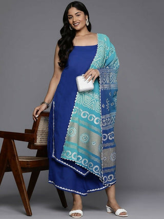 Ahalyaa Women's Traditional wear Kurta Set - Blue - Distacart