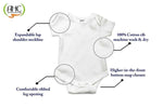 Thumbnail for AHC Soft Cotton Short-Sleeve Bodysuits Solid Onesies New Born Infant Dress - Grey/Blue/Green/Pink/Yellow - Distacart