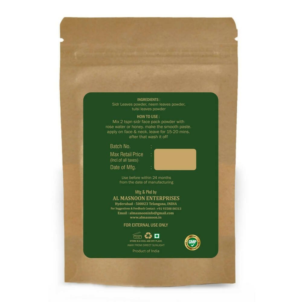 Al Masnoon Sidr Face Pack with Neem & Tulsi - Distacart