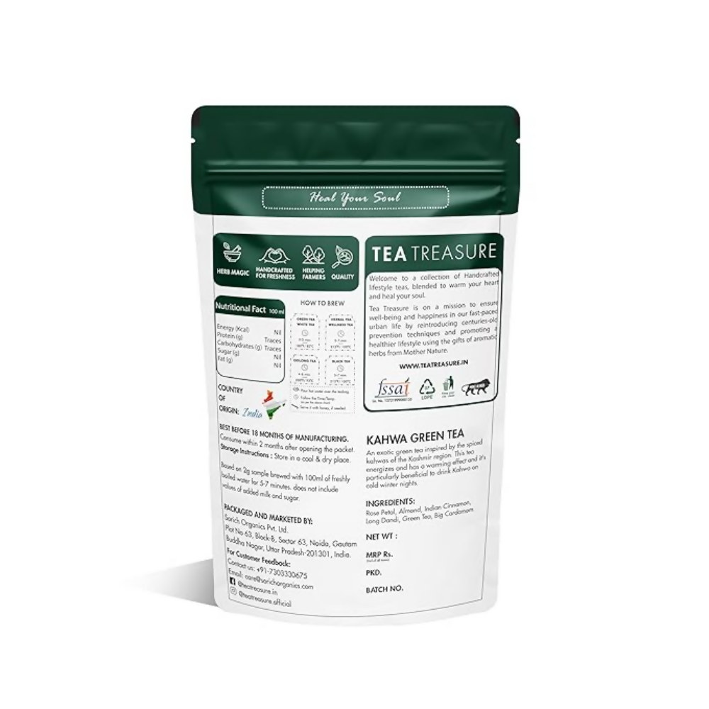Tea Treasure Kashmiri Kahwa A Blend of Green Tea - Loose Leaf - Distacart