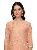 Thumbnail for Lucknawi Embroidered Kurta With Pant & Dupatta, Multicolor - Hiral Fashion - Distacart