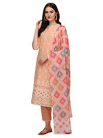 Thumbnail for Lucknawi Embroidered Kurta With Pant & Dupatta, Multicolor - Hiral Fashion - Distacart