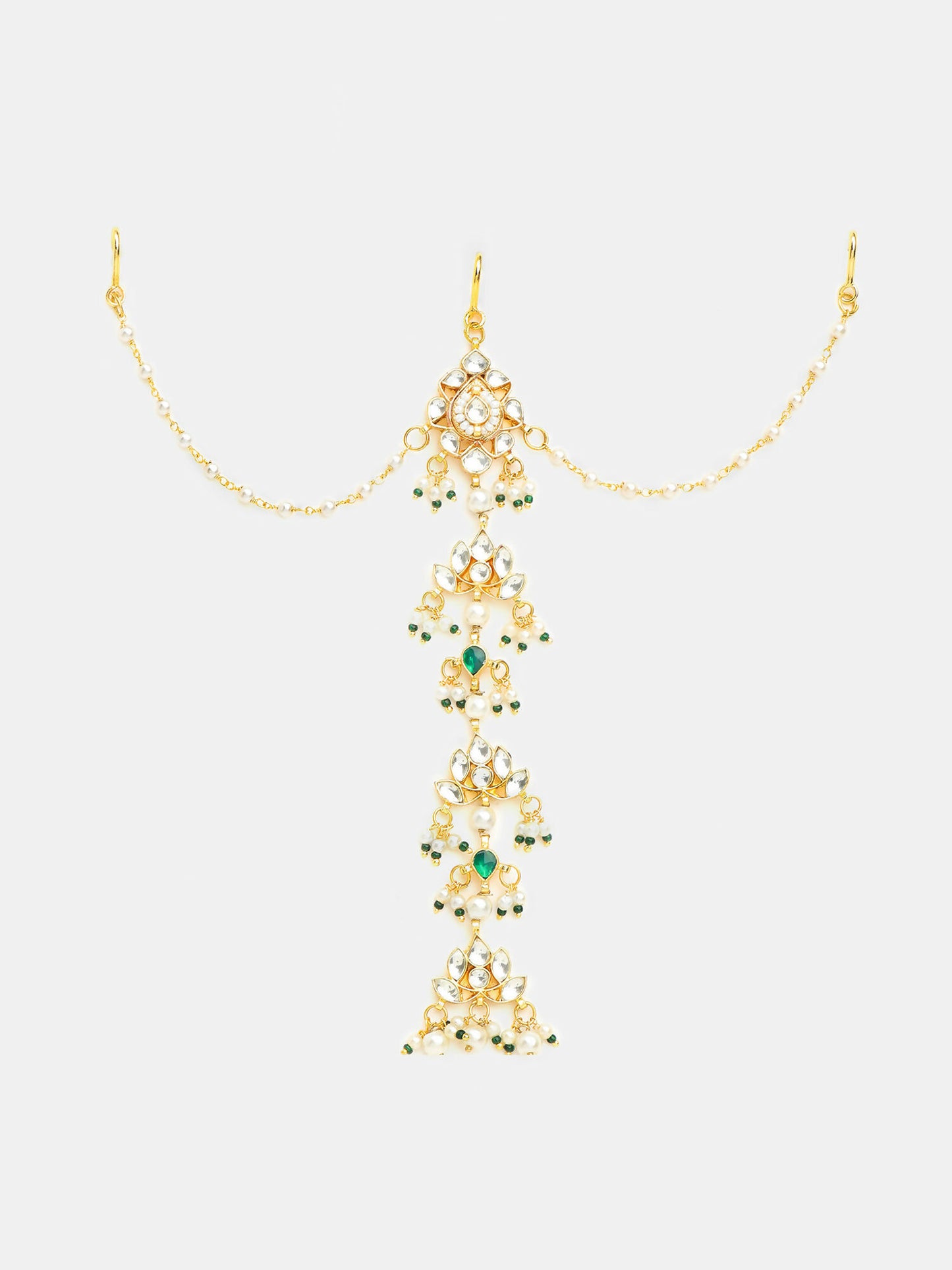 Ruby Raang Kundan And Pearl Hair Accessory - Distacart