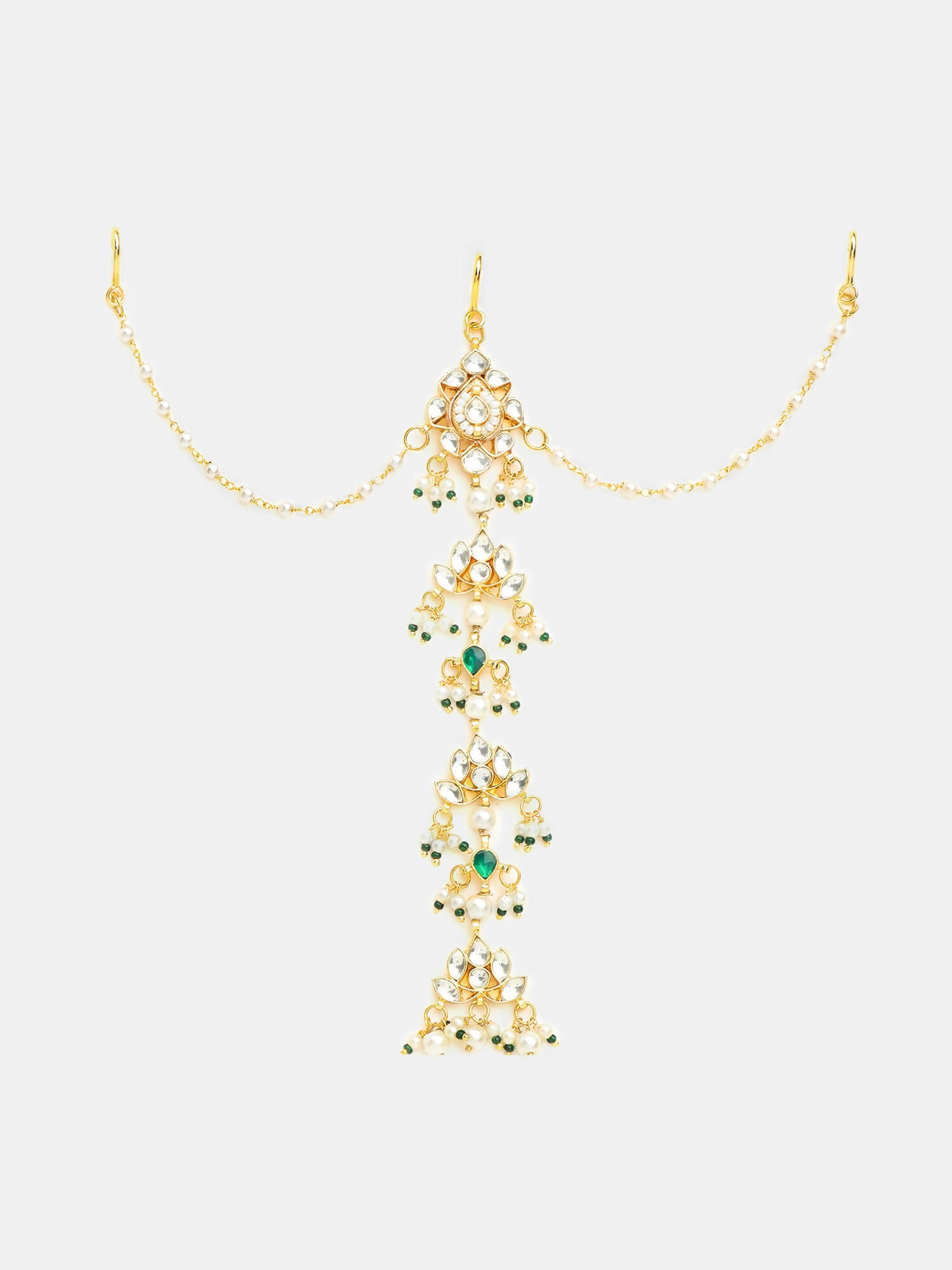 Ruby Raang Kundan And Pearl Hair Accessory - Distacart