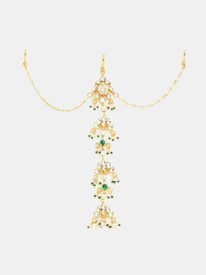 Ruby Raang Kundan And Pearl Hair Accessory - Distacart