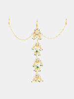 Thumbnail for Ruby Raang Kundan And Pearl Hair Accessory - Distacart