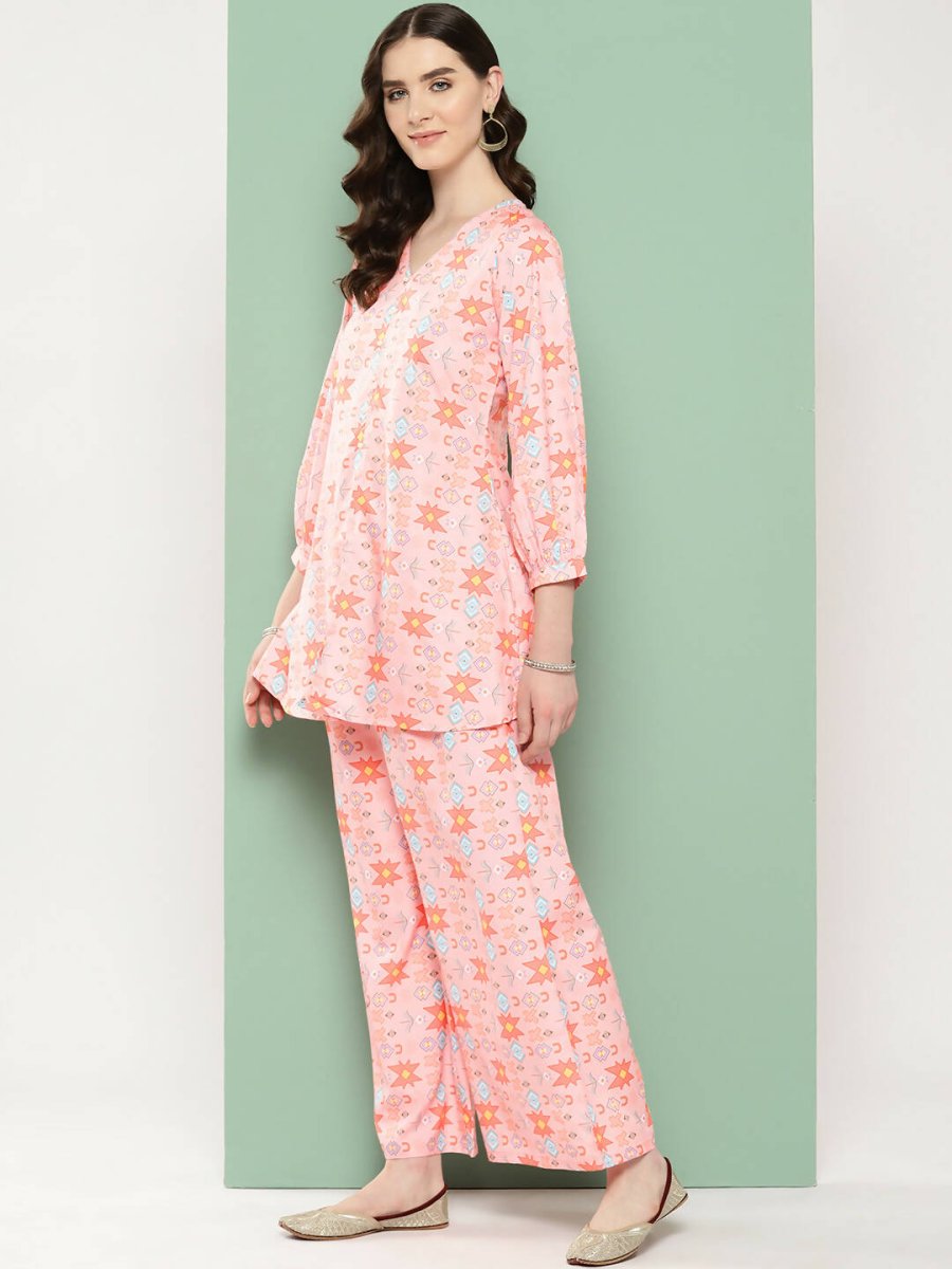 Ahalyaa Women's Traditional Wear Co-ods - Pink - Distacart