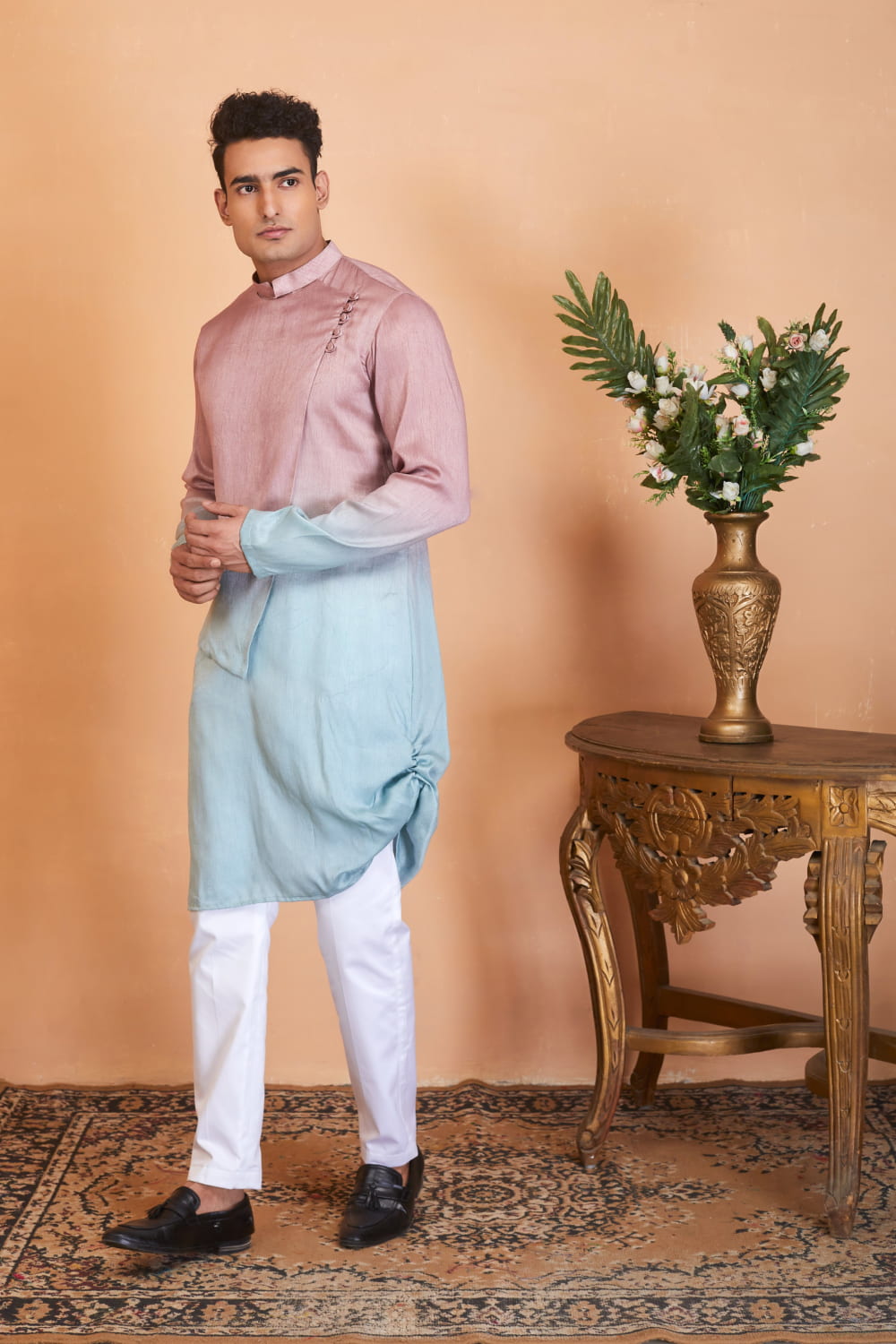 Glidden Ombre Kurta With Flap by Hilo Design - Distacart
