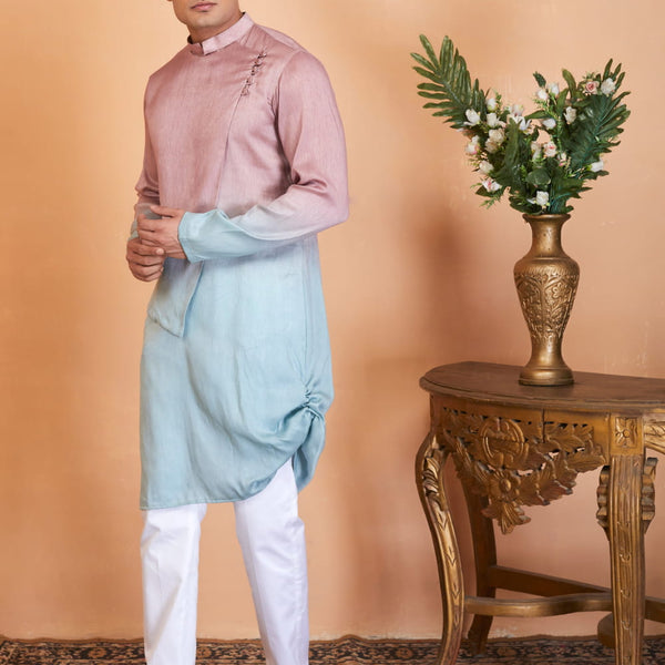 Glidden Ombre Kurta With Flap by Hilo Design - Distacart