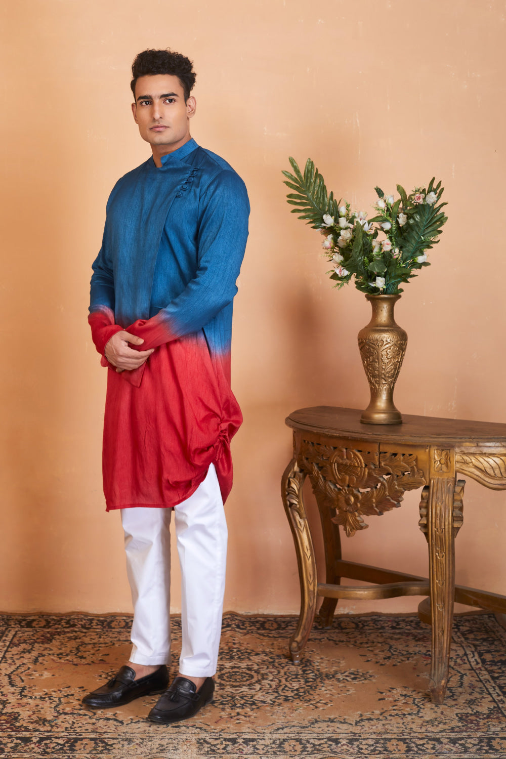 Radical Marino Ombre Kurta With Flap by Hilo Design - Distacart