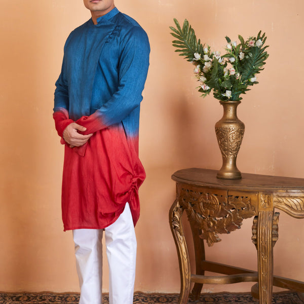 Radical Marino Ombre Kurta With Flap by Hilo Design - Distacart