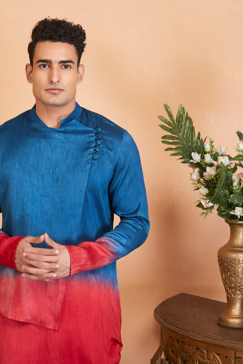 Radical Marino Ombre Kurta With Flap by Hilo Design - Distacart