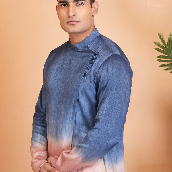 Waikawa Ombre Kurta With Flap by Hilo Design - Distacart