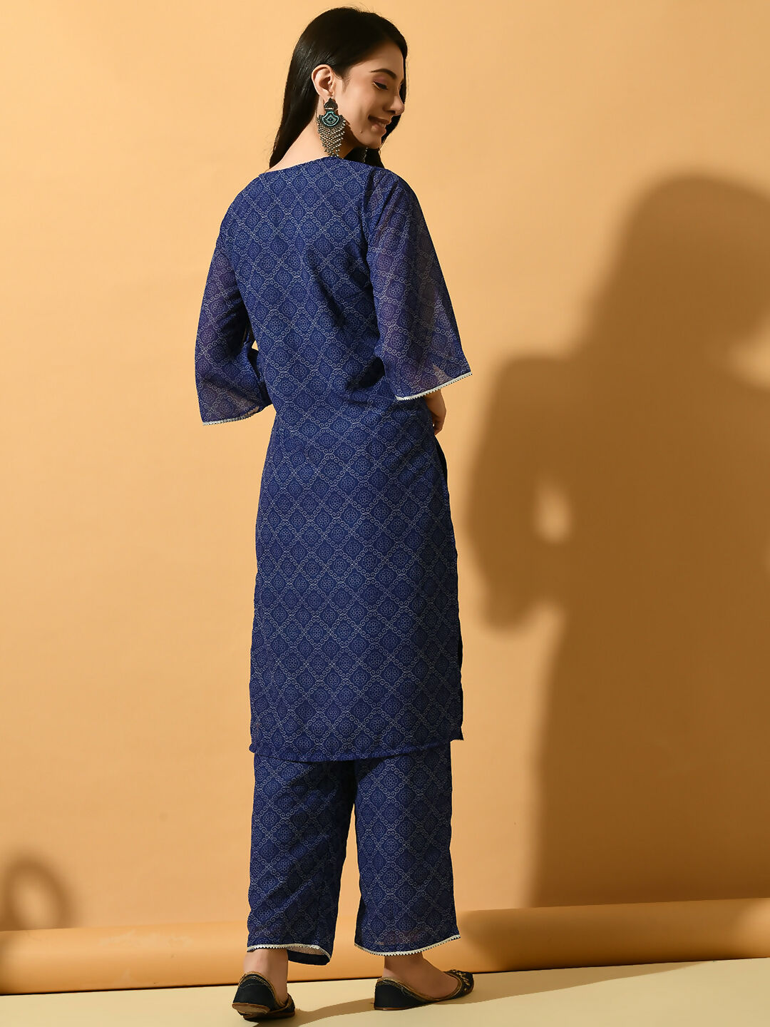 Myshka Women's Blue Embroidered Party Kurta Sets - Distacart