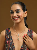 Thumbnail for Ruby Raang Green Aventurine & Kundan Necklace