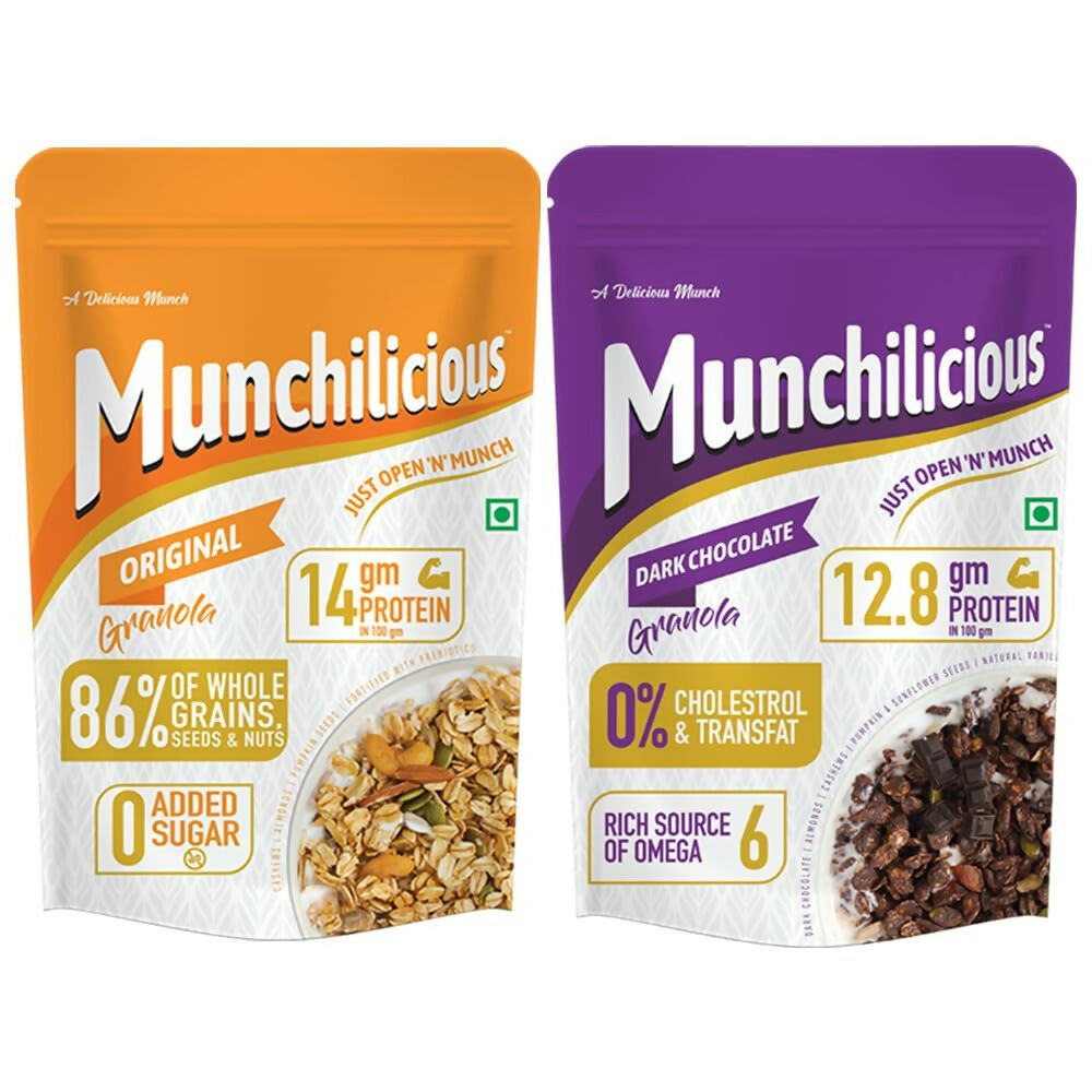 Munchilicious Granola Combo Pack - Original & Dark Chocolate Combo - Distacart