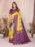 Thumbnail for Aastha Fashion Yellow Soft Silk Weaving Saree - Distacart