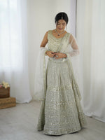 Thumbnail for Aastha Fashion Off White Georgette Designer Wedding Wear Lehenga Choli