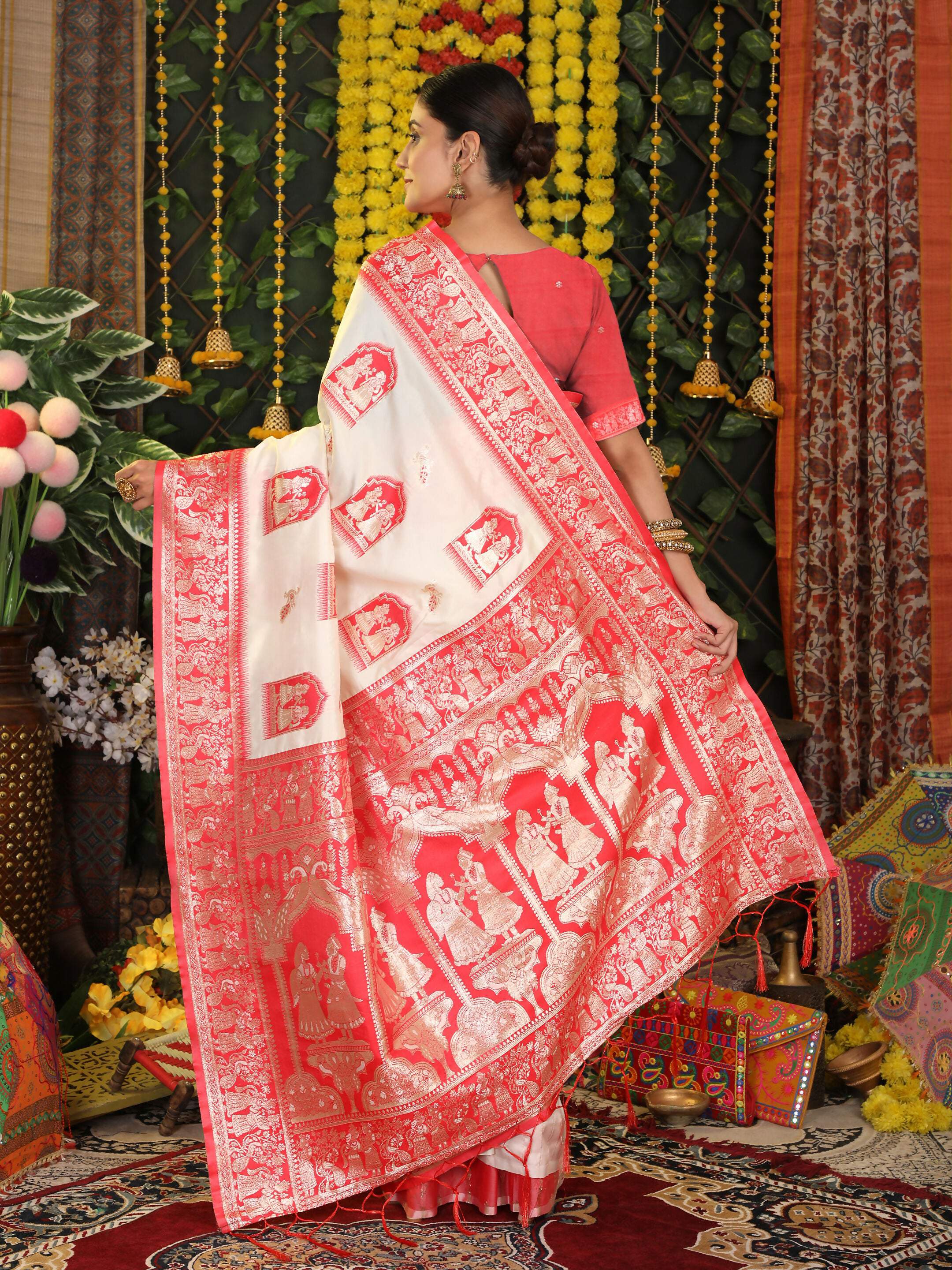 Astita Silk White Saree