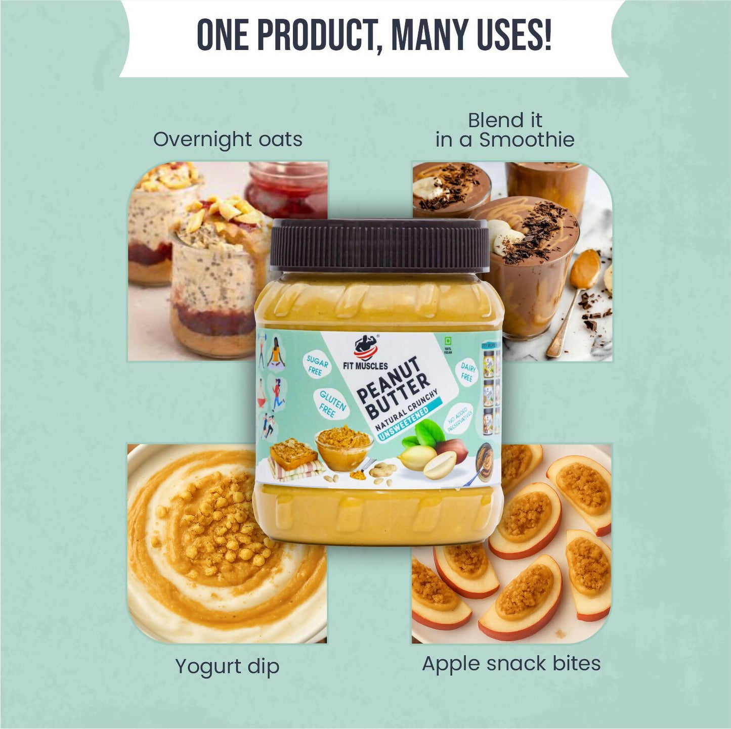 Fit Muscles Natural Crunchy Peanut Butter - Distacart
