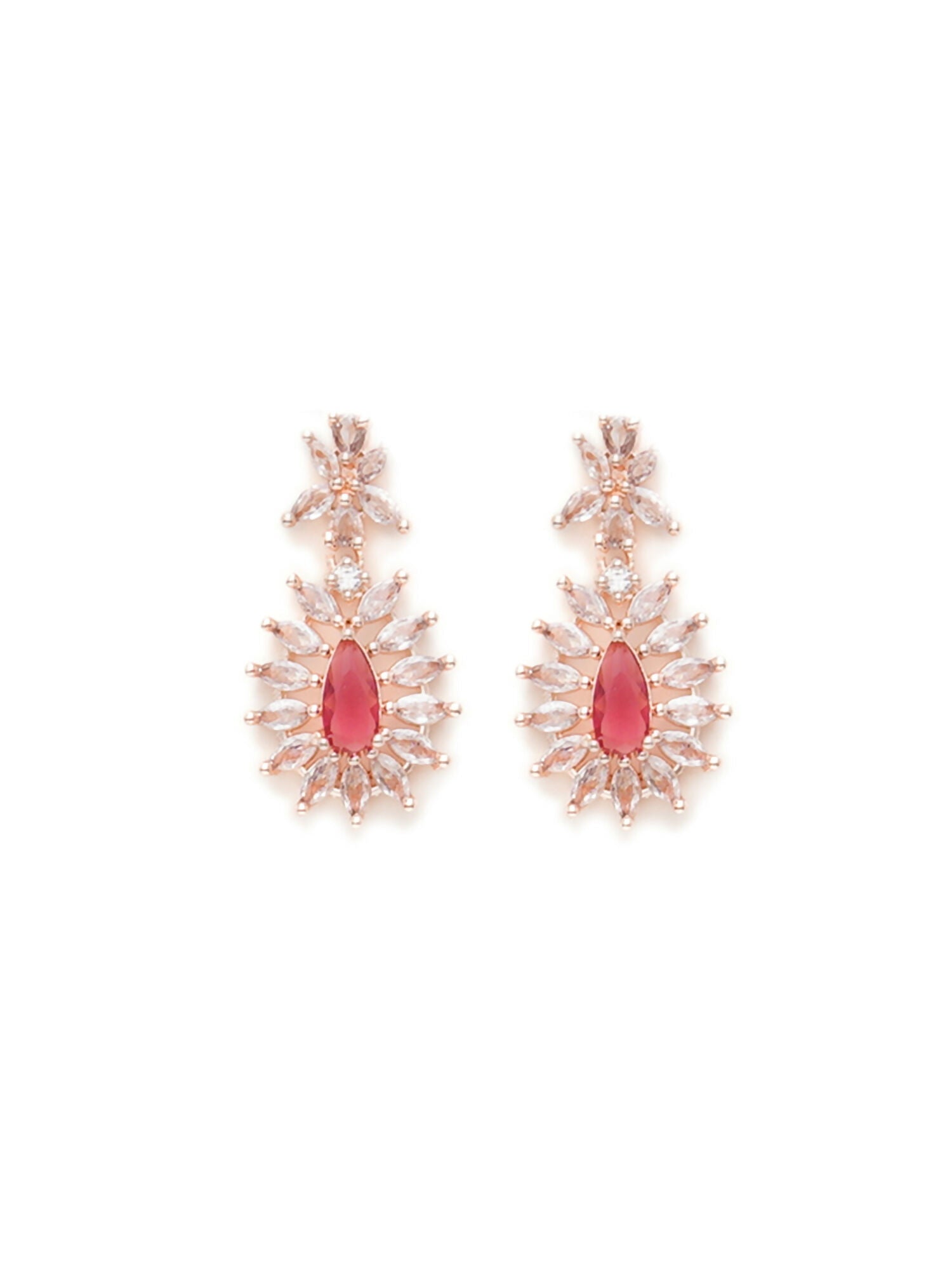 Long kundan earring (Red) - Ruby Raang - Distacart