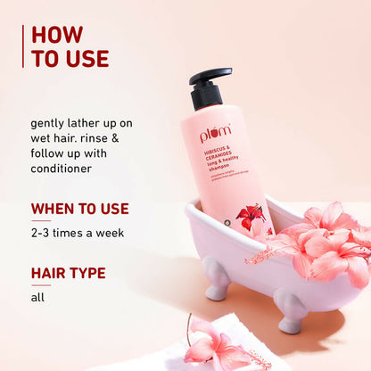 Plum Hibiscus & Ceramides Shampoo For Long, Healthy Hair - Distacart