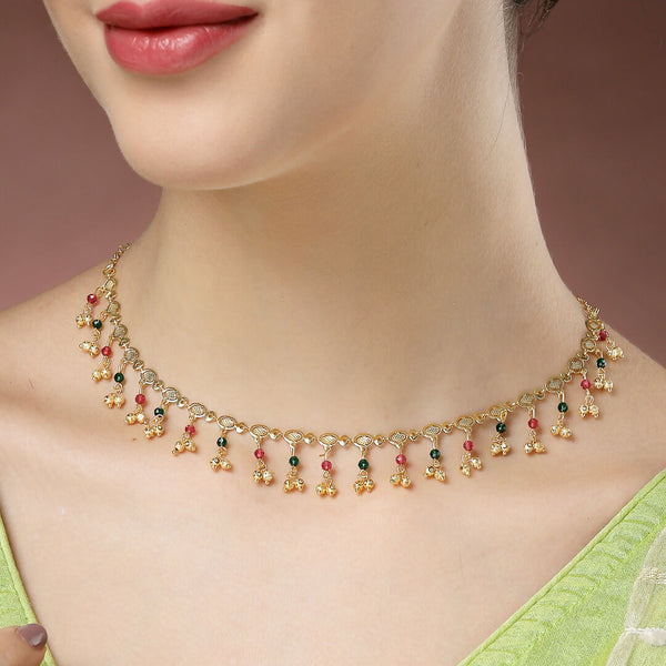 NVR Women's Multicolor Gold-Polished Minimal Chain - Distacart