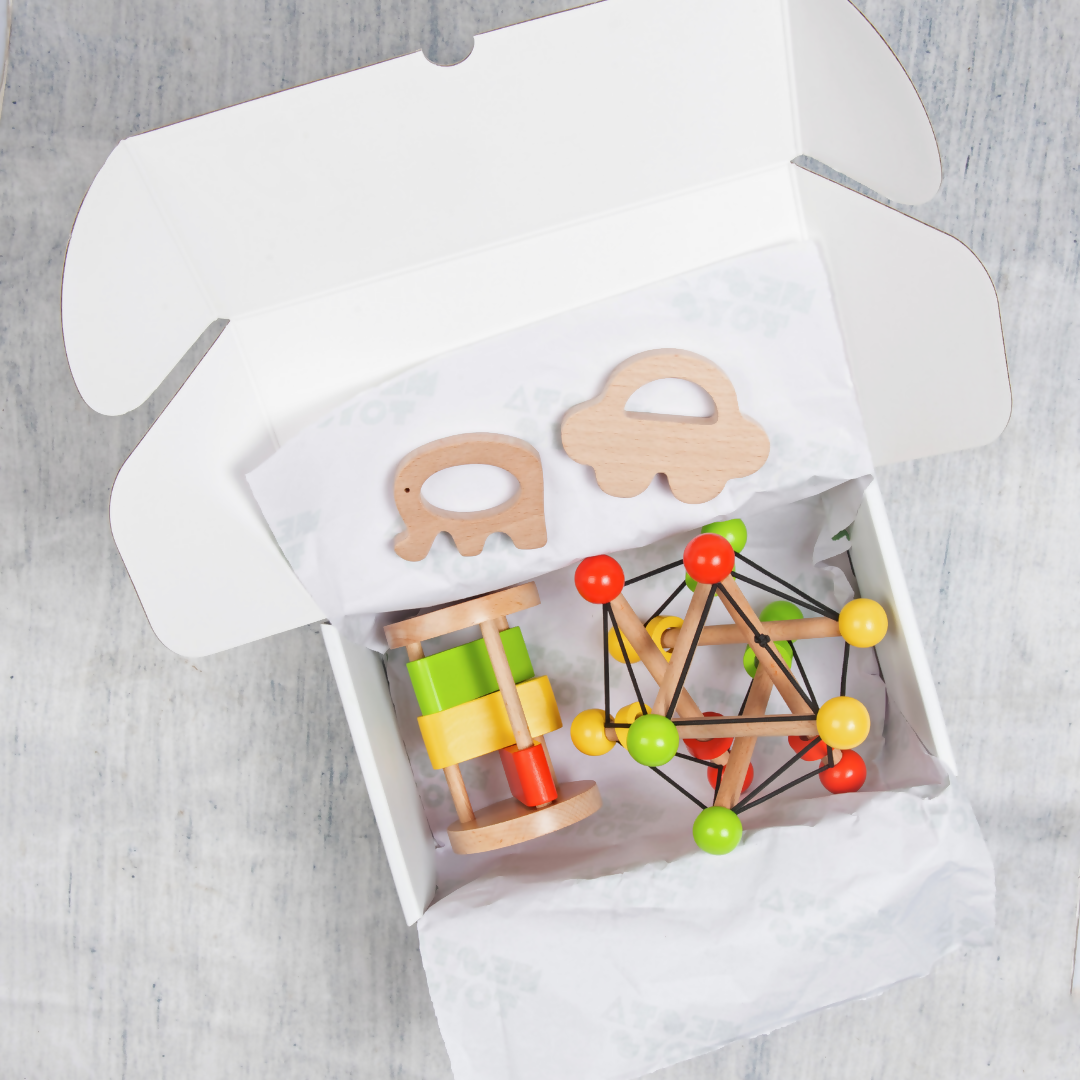 New Born Gift - Skwish, Clacker, Elephant Teether and Car Teether 2