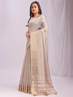 Thumbnail for Astita Organza Cream Saree