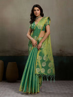 Thumbnail for Shree Shyam Fashion Green Tissue Silk Saree - Distacart