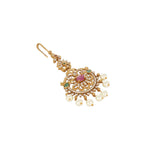 Thumbnail for Nuyug 18K Gold Plated Ethereal Gulabi Stone Maang Tikka