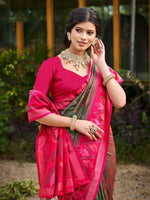 Thumbnail for Astita Mehendi Soft Silk Saree