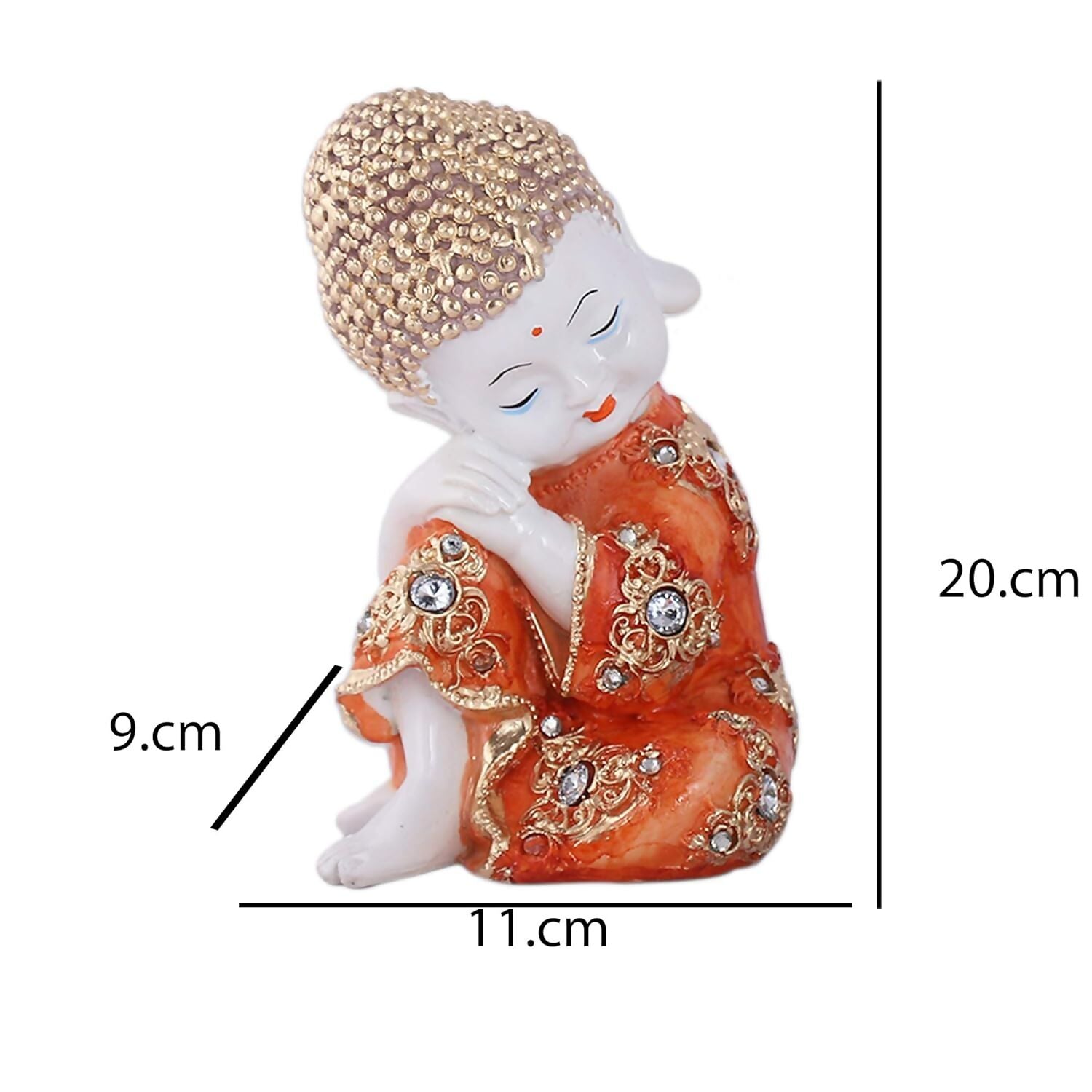 Mariner's Creation Resin Marble Baby Buddha Statue - Distacart