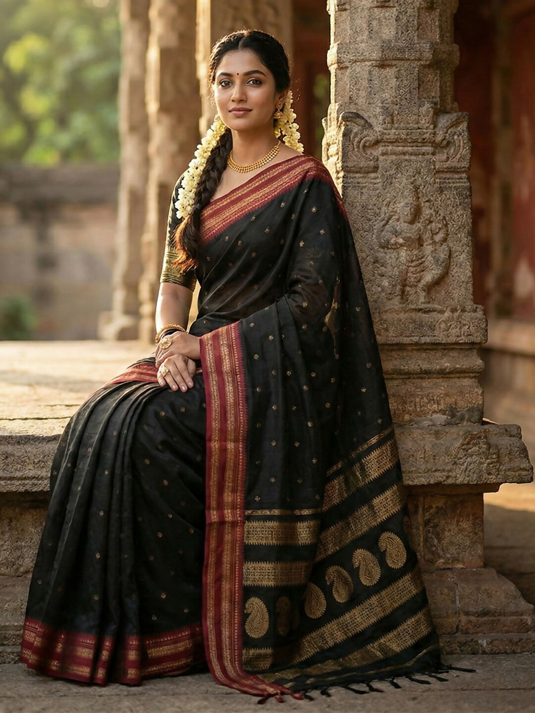 Shree Shyam Fashion Black Soft Silk Saree - Distacart