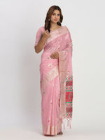 Thumbnail for Astita Linen Cotton Light Pink Saree